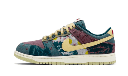 Nike Dunk Low Community Garden czerwony-granatowy - widok główny z boku | Saturaise.com