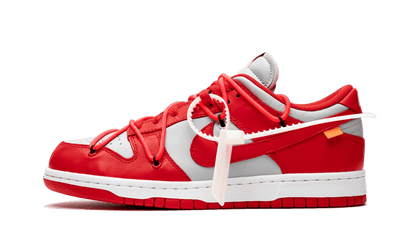 Nike Dunk Low Off-White University Red biało-pomarańczowy - widok główny z boku | Saturaise.com