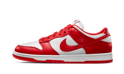 Nike Dunk Low University Red biały-czerwony - widok główny z boku | Saturaise.com