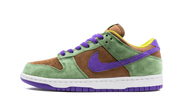 Nike Dunk Low Veneer (2020) zielony-fioletowy - widok główny z boku | Saturaise.com