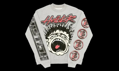 Hellstar Hellstar Records Crewneck Heather Grey - widok główny z boku - Streetwear