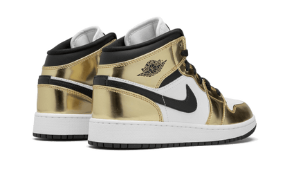 Buty Air Jordan Air Jordan 1 Mid White Metallic Gold - widok z przodu - Rozmiary EU