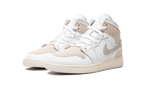 Air Jordan 1 Mid SE Craft Inside Out White Grey - Kup oryginalne Air Jordan 1 Mid SE Craft Inside Out White Grey DM9652-100 - widok z drugiego boku - Sneakersy