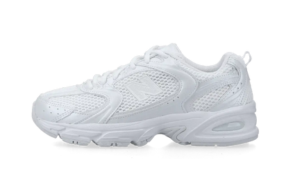 Yeezy New Balance 530 Triple White biały - widok główny z boku | Saturaise.com