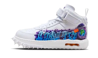 Nike Air Force 1 Mid SP Off-White Graffiti - widok główny z boku - Streetwear
