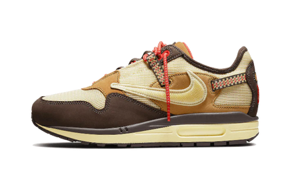 Yeezy Air Max 1 Travis Scott Cactus Jack Baroque Brown brązowo-biały - widok główny z boku | Saturaise.com