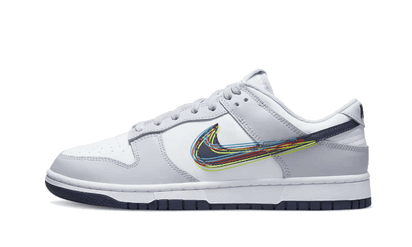 Yeezy Dunk Low 3D Swoosh biały-szary - widok główny z boku | Saturaise.com