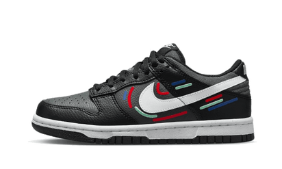 Nike Dunk Low Next Nature Marker Swoosh czarno-niebieski - widok główny z boku | Saturaise.com
