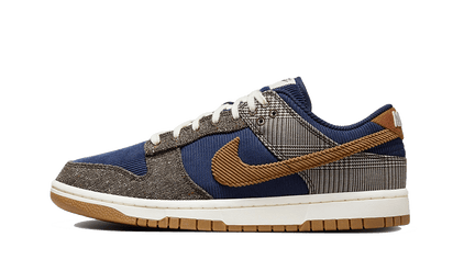 Nike Dunk Low Premium Tweed Corduroy granatowy-brązowy - widok główny z boku | Saturaise.com