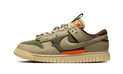 Nike Dunk Low Remastered Medium Olive czerwony-zielony - widok główny z boku | Saturaise.com