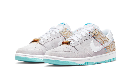 Kup oryginalne Dunk Low SE Barber Shop Grey DH7614-500 - widok z drugiego boku - Sneakersy