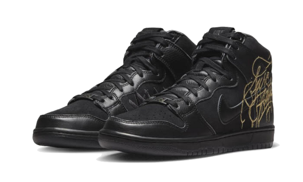 SB Dunk High FAUST Black Gold - Kup oryginalne SB Dunk High FAUST Black Gold DH7755-001 - widok z drugiego boku - Sneakersy