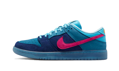 Nike SB Dunk Low Run The Jewels czarno-niebieski - widok główny z boku | Saturaise.com
