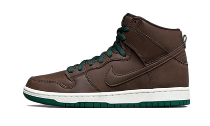 Nike SB Dunk High Baroque Brown (2021) zielono-czarny - widok główny z boku | Saturaise.com