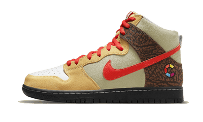 Nike SB Dunk High Color Skates Kebab and Destroy czerwony-zielony - widok główny z boku | Saturaise.com