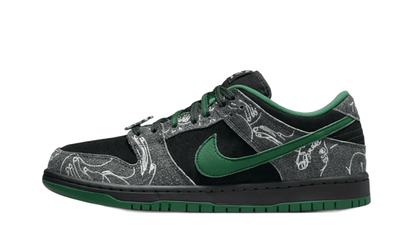 Yeezy There Skateboards x Nike SB Dunk Low "Black" czarny-biały - widok główny z boku | Saturaise.com