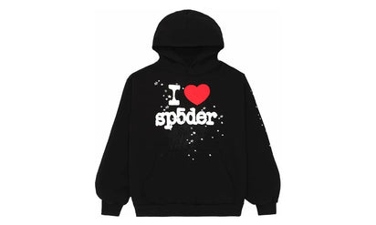 SP5DER Sp5der I Heart SP5 Hoodie Black - widok główny z boku - Streetwear