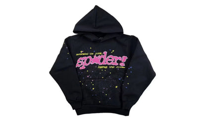 SP5DER Sp5der P*NK V2 Hoodie Black - widok główny z boku - Streetwear