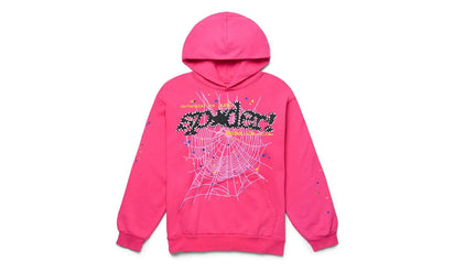 Saturaise Sp5der P*NK V2 Hoodie Pink - widok główny z boku - Streetwear