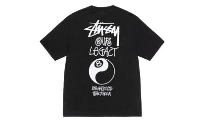 Stussy Stussy x Our Legacy Work Shop 8 Ball Yin Yang Pigment Dyed Tee Black - widok główny z boku - Streetwear