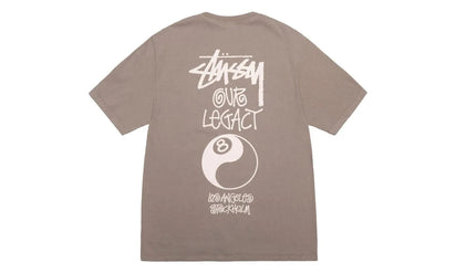 Stussy Stussy x Our Legacy Work Shop 8 Ball Yin Yang Pigment Dyed Tee Taupe - widok główny z boku - Streetwear