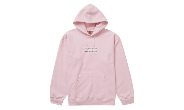 Supreme Burberry Box Logo Hooded Sweatshirt Light Pink