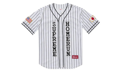 Supreme Supreme Homerun Baseball Jersey White biały-czerwony - widok główny z boku | Saturaise.com