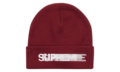 Supreme Supreme Motion Logo Beanie (SS23) Burgundy - widok główny z boku - Akcesoria