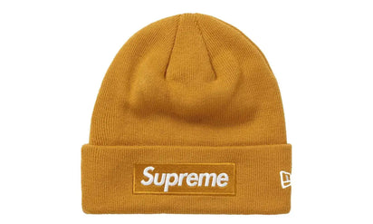Supreme Supreme New Era Box Logo Beanie (FW21) Light Mustard - widok główny z boku - Akcesoria