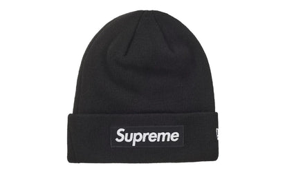 Supreme Supreme New Era Box Logo Beanie (FW24) Black - widok główny z boku - Akcesoria