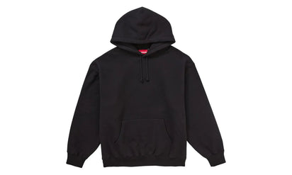 Supreme Satin Applique Hooded Sweatshirt FW24 Black - widok z drugiego boku - Premium Quality