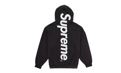 Supreme Supreme Satin Applique Hooded Sweatshirt FW24 Black - widok główny z boku - Streetwear