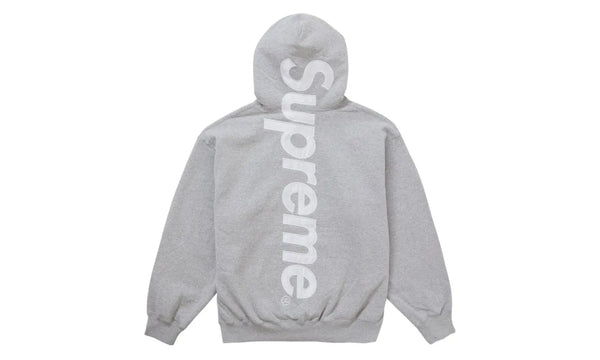 Supreme Satin Applique Hooded Sweatshirt FW24 Heather Grey