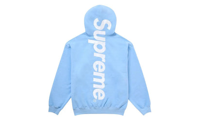 Supreme Supreme Satin Applique Hooded Sweatshirt FW24 Light Blue - widok główny z boku - Streetwear