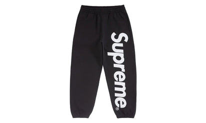 Supreme Supreme Satin Applique Sweatpant FW24 Black czarny - widok główny z boku | Saturaise.com