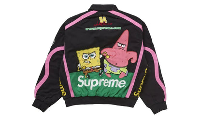 Supreme SpongeBob SquarePants Jeff Hamilton Racing Jacket Black - widok z przodu - Rozmiary XS-XXL