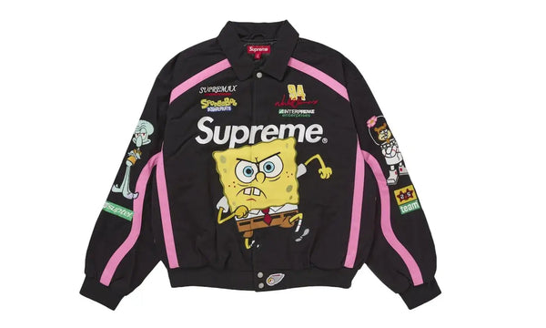 Supreme SpongeBob SquarePants Jeff Hamilton Racing Jacket Black