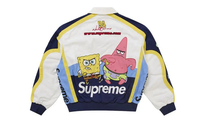 Supreme SpongeBob SquarePants Jeff Hamilton Racing Jacket White - widok z drugiego boku - Premium Quality