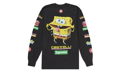 Supreme Supreme SpongeBob/Castelli Racing L/S Tee Black - widok główny z boku - Streetwear