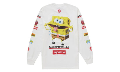 Supreme Supreme SpongeBob/Castelli Racing L/S Tee White - widok główny z boku - Streetwear