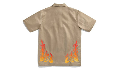 Travis Scott Cactus Jack x Jordan Button Down Shirt Khaki/University Red - widok z drugiego boku - Premium Quality
