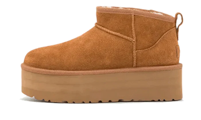 UGG UGG Classic Ultra Mini Platform Boot Chestnut (Women's) biały-brązowy - widok główny z boku | Saturaise.com