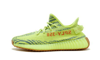 Adidas Yeezy Boost 350 V2 Semi Frozen Yellow czarny-czerwony - widok główny z boku | Saturaise.com