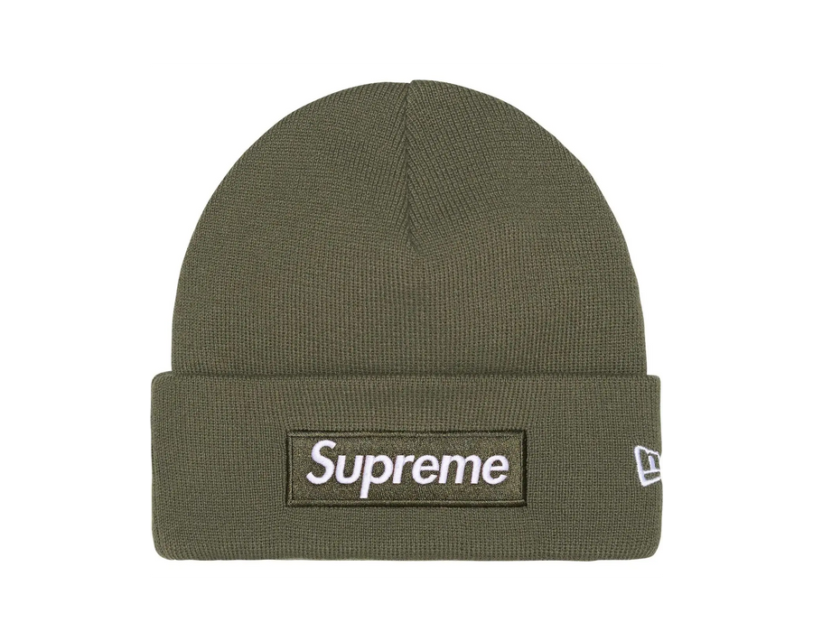 New Era x Supreme Box Logo Beanie Light Olive (FW25)