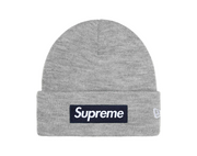 New Era x Supreme Box Logo Beanie Heather Grey (FW25)