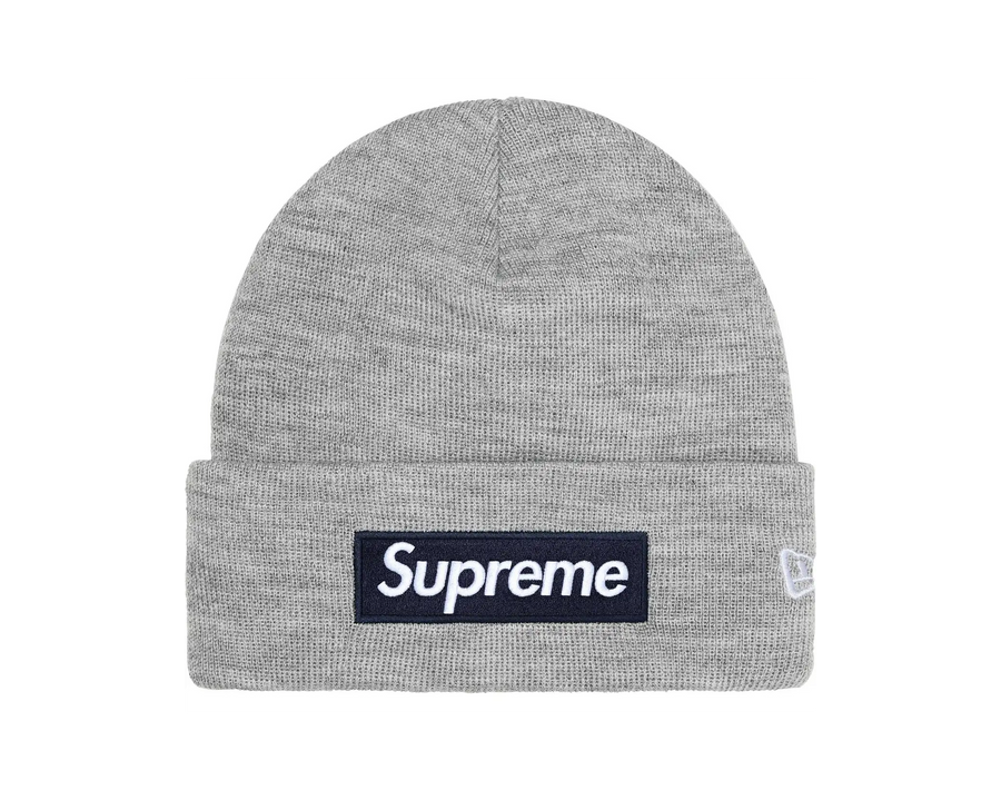 New Era x Supreme Box Logo Beanie Heather Grey (FW25)
