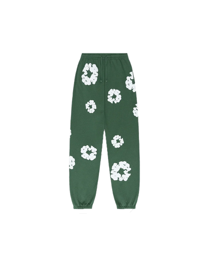 Denim Tears Denim Tears The Cotton Wreath Sweatpants Green biały-zielony - widok główny z boku | Saturaise.com