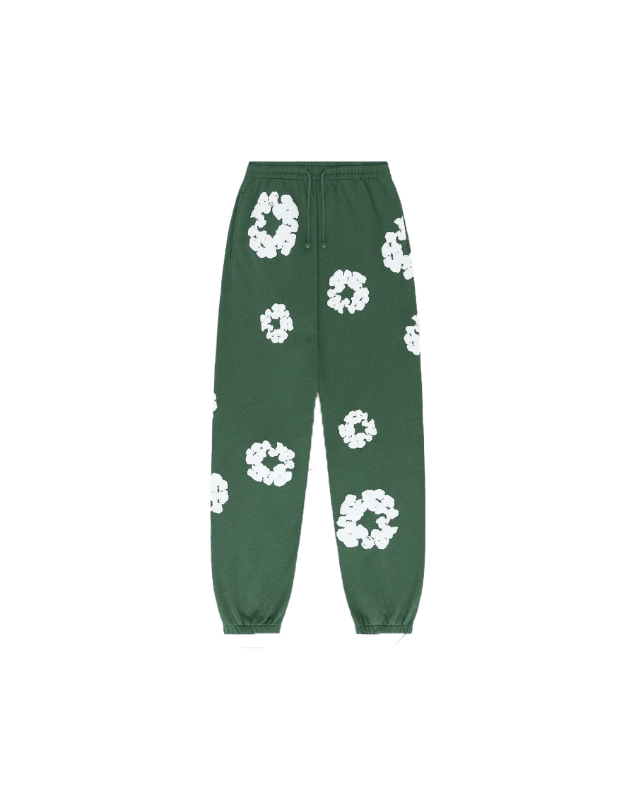 Denim Tears Denim Tears The Cotton Wreath Sweatpants Green biały-zielony - widok główny z boku | Saturaise.com