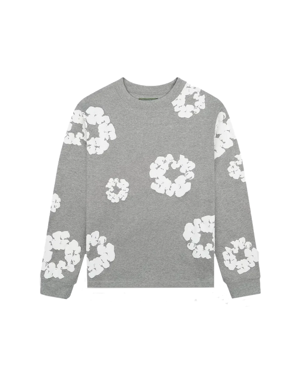 Denim Tears Long Sleeve Cotton Wreath T-shirt Grey