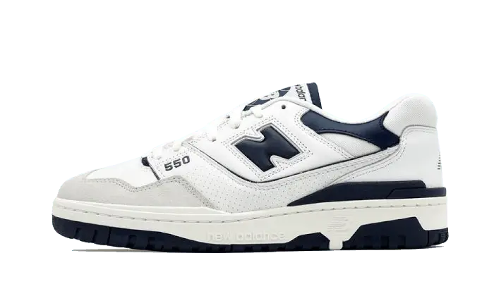 New Balance 550 Navy Blue biały-niebieski - widok główny z boku | Saturaise.com